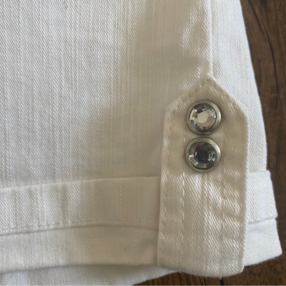 Men's White Cropped Jeans - Classic Straight Fit - Picture 5 of 6